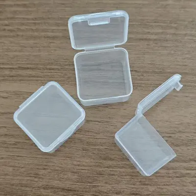 T plastik şeffaf küçük kare kutu mücevher kutusu kulak tıkaçları küçük kutu takı mini saklama kutusu LOGO ile özelleştirilebilir - 9