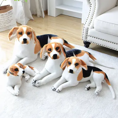 Simulated Plush Dog Toy Figure, Spotted Dog, Shepherd and Beagle Plush Doll - 4
