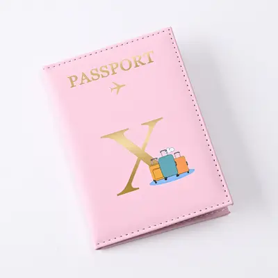现货批发字母设计皮革护照套pu皮质护照夹passport护照包
