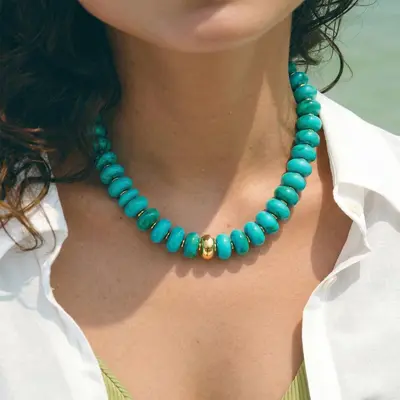 Women's Adjustable Necklace, Dopamine Colour Resin Acrylic Beads, Gold Accessories