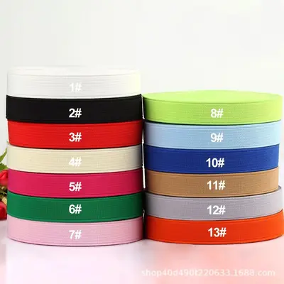 Flachgewebe-Gummiband, 1,5 cm und 2,5 cm, rot - 3