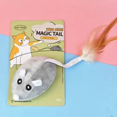 Rechargeable Simulated Mouse Cat Toy with Automatic Obstacle Avoidance - 2