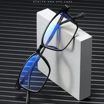 Anti-Blue Light Reading Glasses Metal Frame HD TR90 Ultra-Light Presbyopia Reading Glasses for Middle-Aged and Elderly, New Style, Unisex