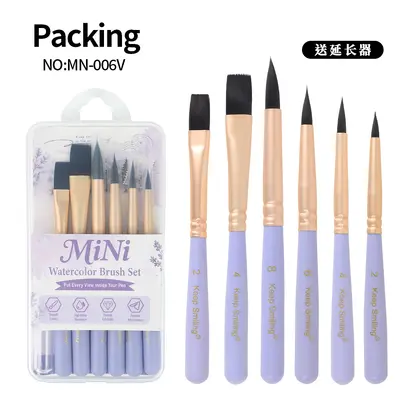 6 parçalı suluboya fırça seti mini - 10