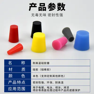 High-Temperature Silicone Protection Plug, Conical Threaded, White