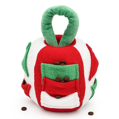 Dog Treat-Dispensing Ball Toy, Squeaky Puzzle Pet Toy with Food Hiding