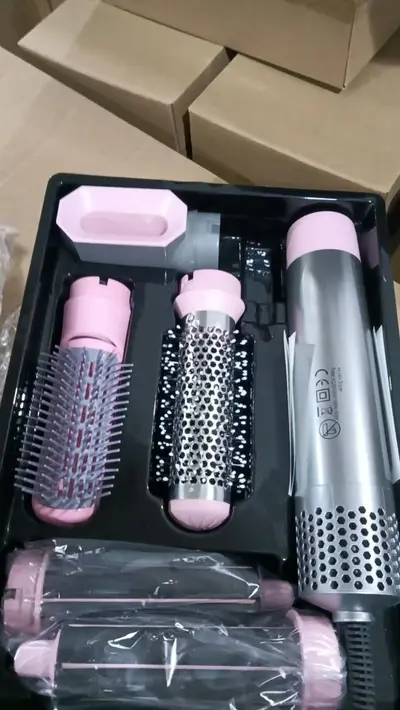 Amazon Cross-Border 5-in-1 Curling Iron Hot Air Brush Hair Dryer Curler Straightener Brush Auto Hair Suction - 8