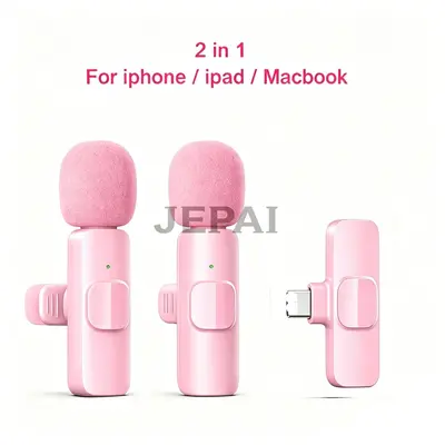 K1 wireless lavalier microphone, pink, noise reduction and reverb - 12