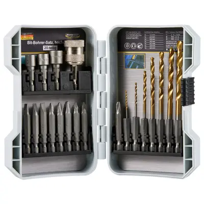 MASTERPROOF Akku-Bohrer- und Steckschlüssel-Set für Metallschrauben