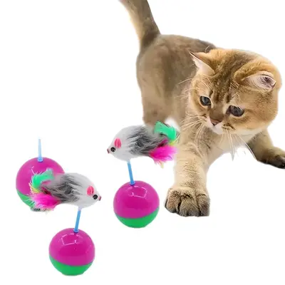 毛绒球老鼠不倒翁猫玩具自嗨解闷神器小猫玩具猫咪逗猫球宠物用品