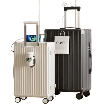 Women's suitcase, multifunctional, silent wheels, combination lock, rechargeable
