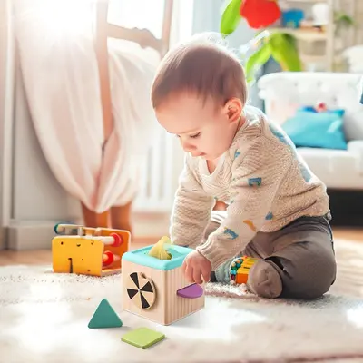 Amazon Montessori Early Learning Toys Baby Wooden Texture Box Puzzle Production Children's Intelligence Development Building Blocks Box