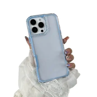 Phone case for OPPO A6Pro, 3-in-1, mirror frame, glitter epoxy