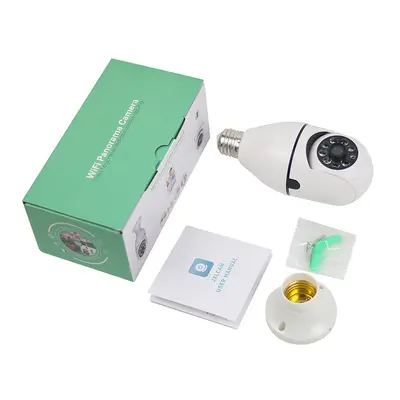 E27 bulb camera, HD, night vision, 360 degree PTZ