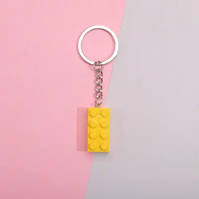Colorful Acrylic Building Block Keychain Ring Chain Necklace - 10