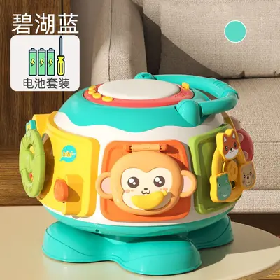 婴儿手拍鼓多功能蒙氏早教益智玩具儿童游戏台宝宝忙碌桌生日礼物 - 8