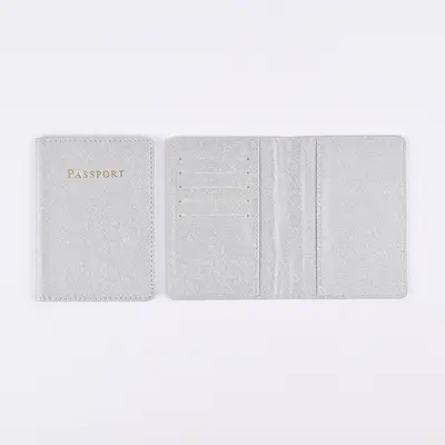 PU leather passport holder, crosshatch pattern, travel set - 2