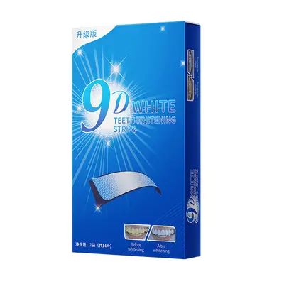 美白牙贴WHITE炫白牙贴3D5D9D牙齿美白去黄脱色贴7对14对一件代发