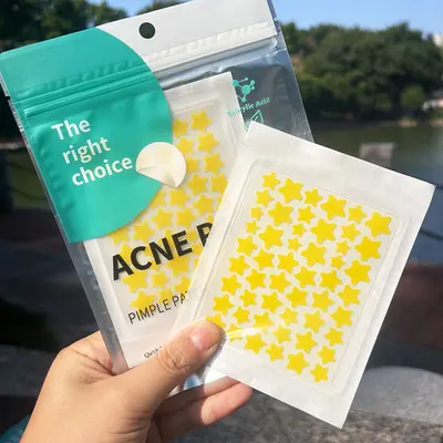 长白山创口贴超薄星星水胶体痘痘贴彩色可爱40粒祛痘吸浓粉刺便携