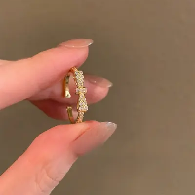 Kadınlar için Vintage Stil S925 Gümüş Zirkon Fırçalanmış Yüzük, Retro Niş Üst Düzey Hafif Lüks Çok Yönlü Açık Yüzük Yeni. - 10