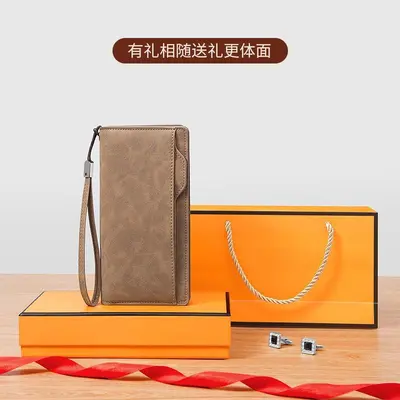 Herren-Langbrieftasche aus Leder, 3-in-1 mit Handy-Kartenfach - 3