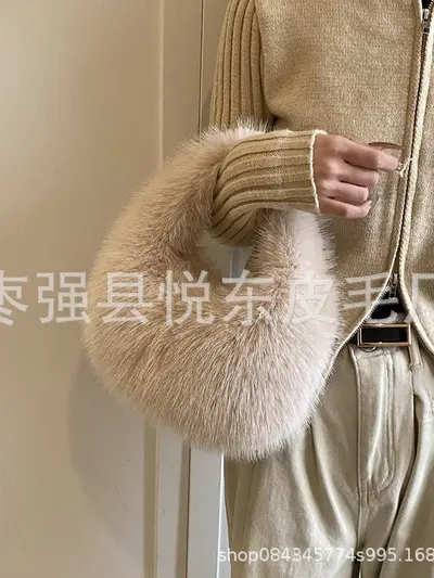 Kadın peluş el çantası, sonbahar ve kış modeli, küçük boy - 3