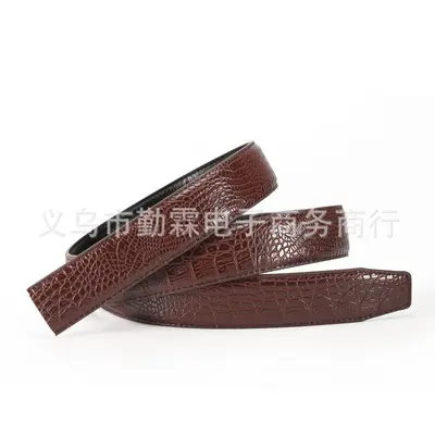 Men's belt for young men and middle-aged men business belt daily fashion crocodile pattern bamboo pattern headless personalized trousers belt - 7