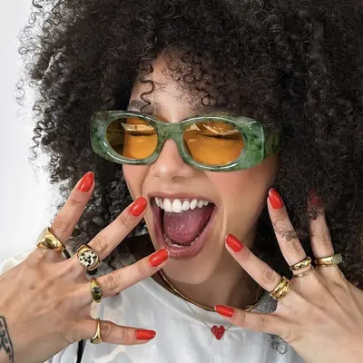 Square Concave Design Sunglasses, Street Style Fashion - 2