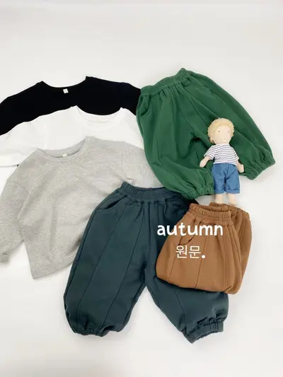 Children's Solid Colour Round Neck Long Sleeve T-Shirt, Soft