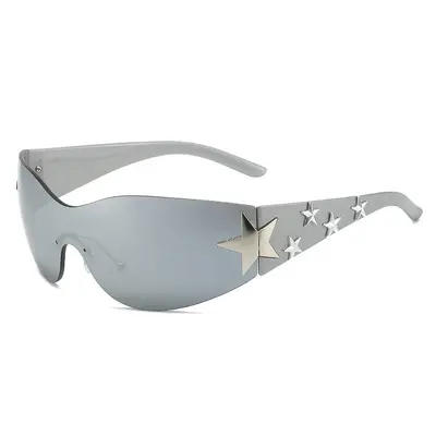 Rimless UV400 Sunglasses, Star Design - 10