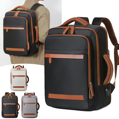 Expandable Large Capacity Unisex Business Backpack with Laptop Compartment - 4