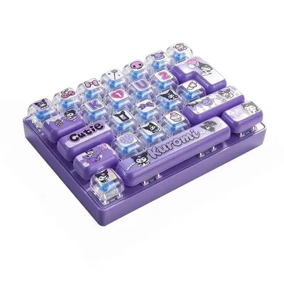 26-Key Fidget Keyboard Keychain, Cartoon Stress-Relief Toy