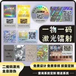 Custom Printed QR Code Anti-Counterfeit Label, Unique Code per Item