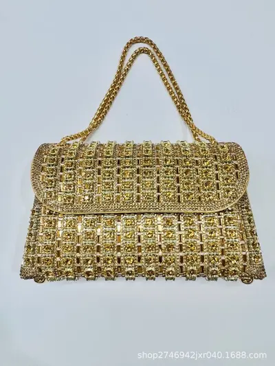 Damen-Abendtasche mit Strass, Partyhandtasche - 9