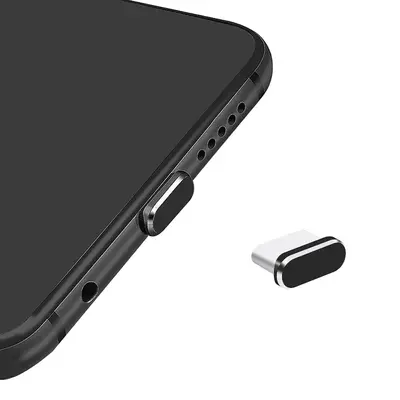 C Tipi veri bağlantı noktası USB toz fişi cep telefonu şarj bağlantı noktası metal toz fişi fırçalı temizleme kapağı ile uyumlu