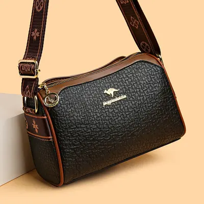 Pillow-Style Women's Bag, Soft Leather, Large Capacity, Crossbody Strap