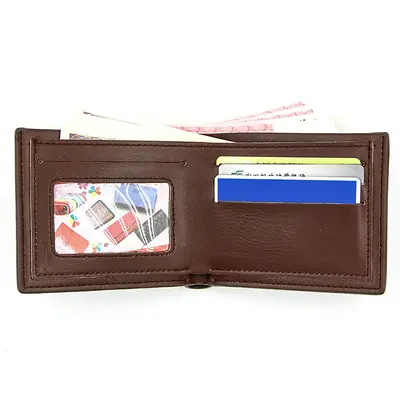 Men's Short Wallet, Solid Color, Large Capacity PU Leather with Coin Pocket - 4