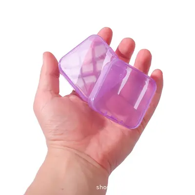 Transparente Kunststoff-Aufbewahrungsboxen Set, quadratisch, Schreibtisch-Organizer
