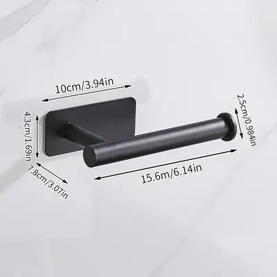 Stainless Steel No-Drill Wall-Mounted Toilet Paper Holder - 10