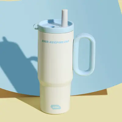 Ice Ba Becher große Kapazität 316 Edelstahl Keramik-Innenbeschichtung Thermoskanne, spezielle Auto-Wasserflasche, leichte Luxus- und hochwertiges Gefühl. - 7