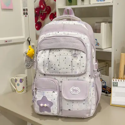 Lightweight Large Capacity School Backpack for Grades 5-6 - 12
