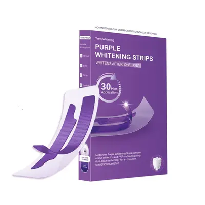 V34 Purple Teeth Whitening Strips, 14 or 28 Pieces - 7