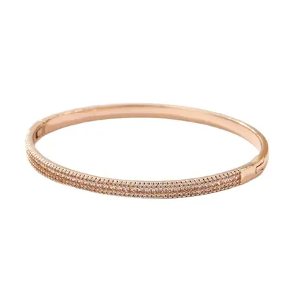 Copper bracelet with rhinestone, gold and silver options - 5