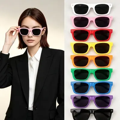 2140 Nietensonnenbrille im Retro-Stil, bunt, modisch - 1