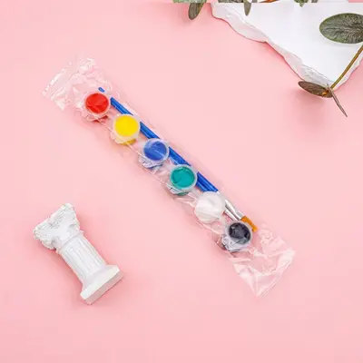 儿童丙烯颜料12色套装6连体美术画画DIY石膏娃娃填色水彩颜料 - 13