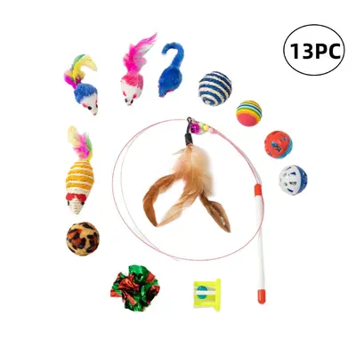 Cat Toy Combo Set with Cat Teaser Wand and Mouse Toys - 4