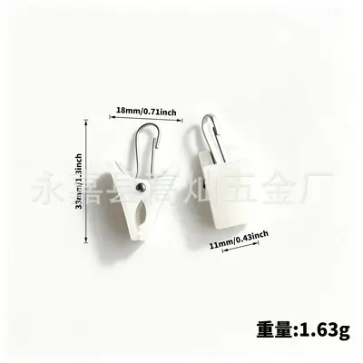 Metal Curtain Buckle with Ring, Open and Closed Crocodile Clips - 12