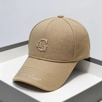 Baseballkappe Herren modisch Trend Ananas-Stoff Buchstaben-Logo Alltag vielseitig steife Kappe breite Krempe verkleinert Gesicht Enten-Schirmmütze - 4