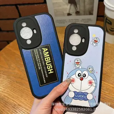 Honor 90 case, leather cartoon pattern, thin perforated