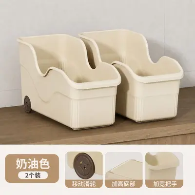 Multi-functional kitchen storage box household pot lid rack storage shelf cabinet spice various storage rack plastic storage basket - 11